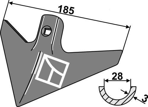 Hackschar 185 mm