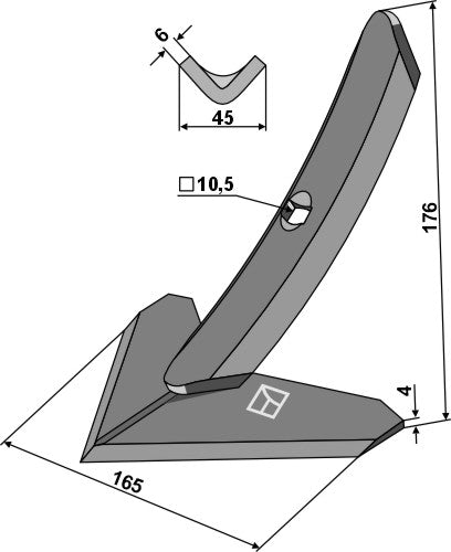 Hackschar 165 mm für Treffler | Präzise Unkrautbekämpfung