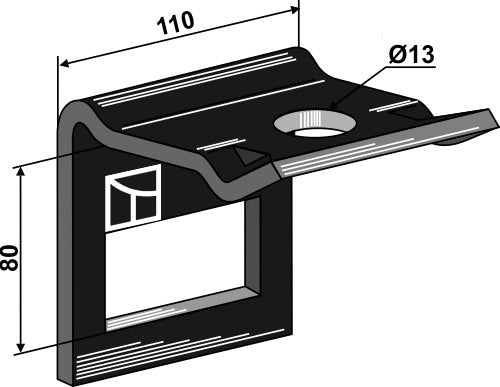 Halter für Zinken 80 x 10 vgl. 353 4686