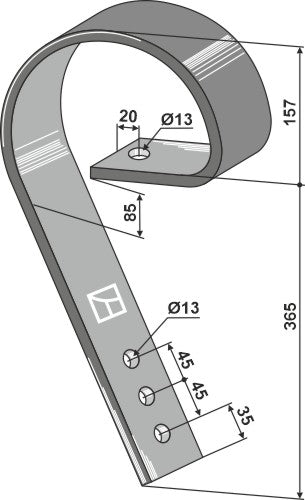 Planierzinken 80x10 vgl. 353 8741