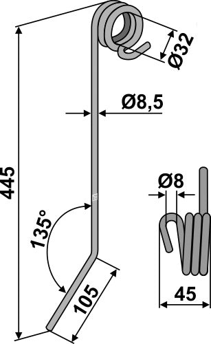 Striegelzinken Ø8,5 mm