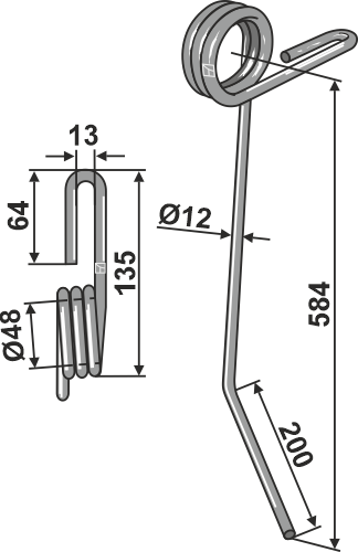 Strohstriegelzinken Ø12mm