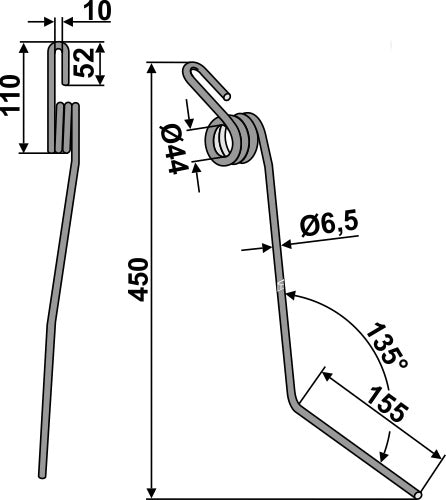 Striegelzinken Ø6,5mm