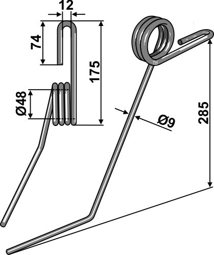 Striegelzinken Ø9mm - vorne
