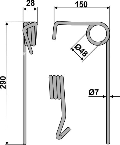 Striegelzinken Ø7mm - hinten