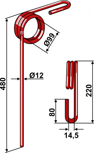 Striegelzinken Ø12mm