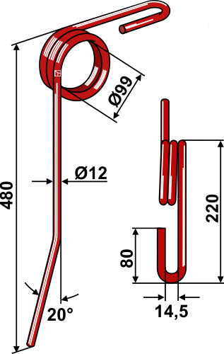 Striegelzinken Ø12mm