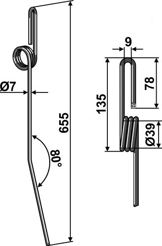 Striegelzinken Ø7mm