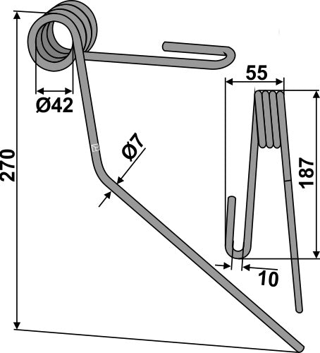 Striegelzinken Ø7mm - vorn