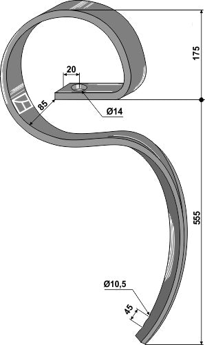 Großfederzinken 70x12 für Köckerling Allrounder Grubber (Vgl. 504008)
