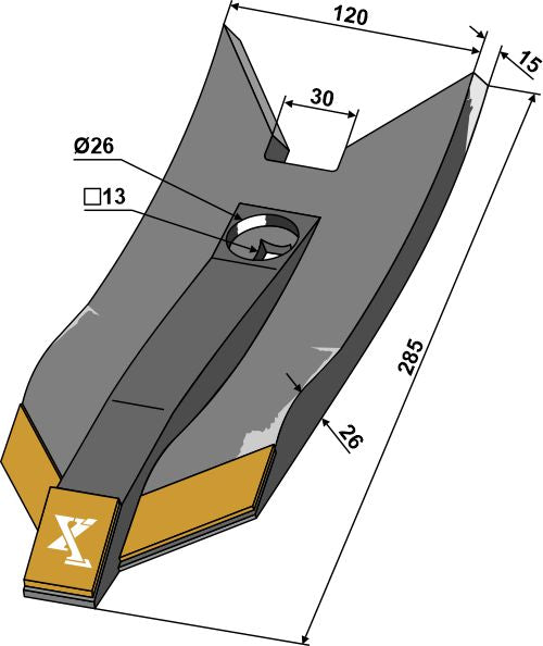 Scharspitze 120mm - Hartmetall