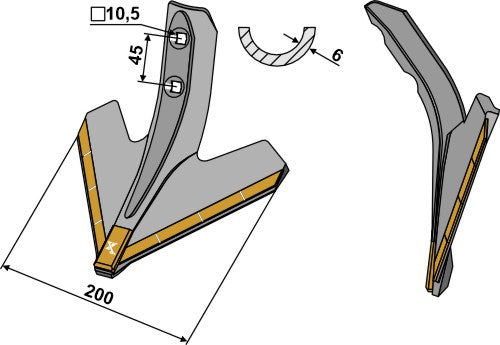 Gänsefußschar 200mm mit Hartmetall