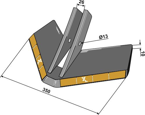 Flügelschar 350mm - Hartmetall