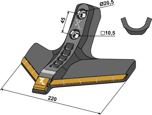 Gänsefussschar 220mm - Hartmetall