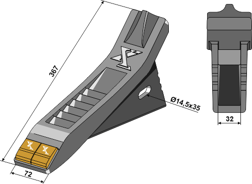 Scharspitze - Hartmetall vgl. E04625S / E08462S