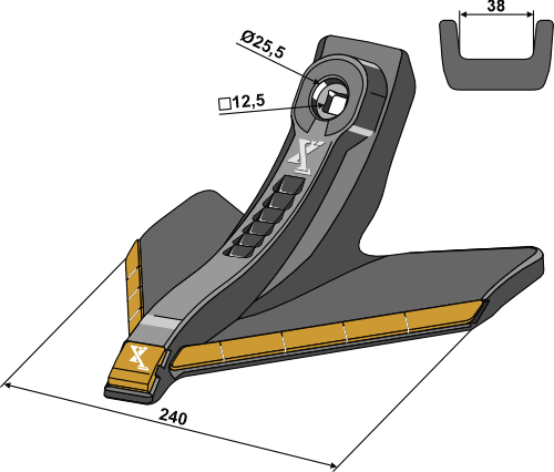 Gänsefußschar 240mm - Hartmetall