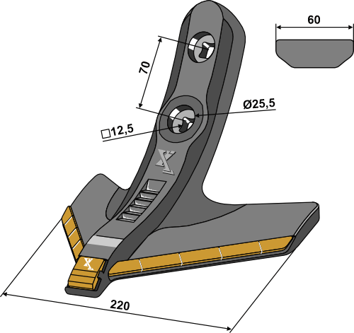 Gänsefußschar 220mm - Hartmetall
