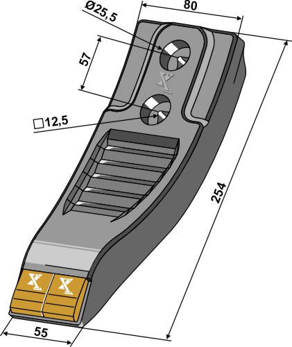 Scharspitze 80 auf 55 - Hartmetall