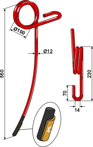 Striegelzinken Ø12mm - Hartmetall