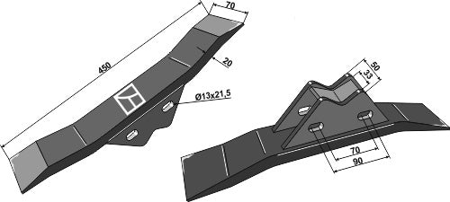 Tiefenlockerungsschar 70mm für Bednar für 35mm Stiel