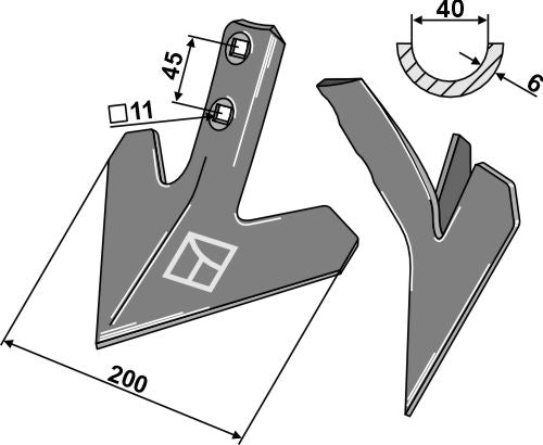 Gänsefußschar 200mm x 6mm für u.A. Köckerling Allrounder Vgl. 504032