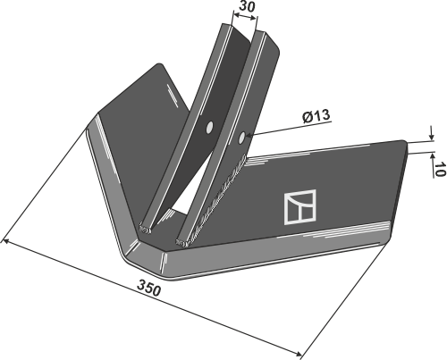Flügelschar 350 mm für Stielbreite 30mm - Köckerling Top Mix