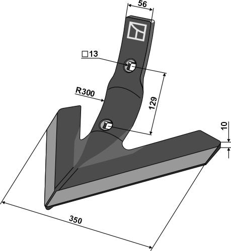 Gänsefussschar 350mm für Lemken
