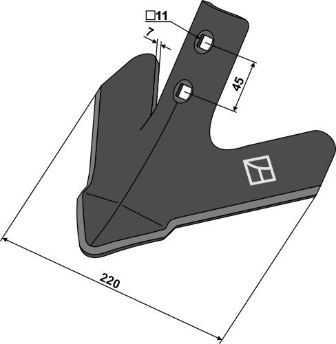 Gänsefußschar 220mm
