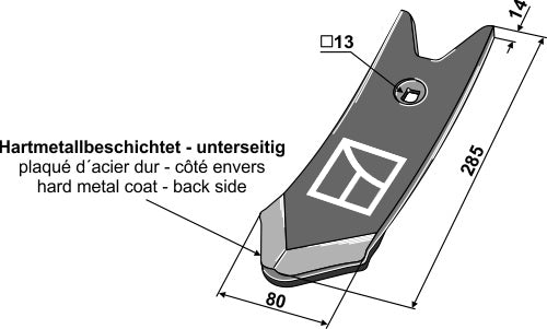 Scharspitze 80mm - Hartmetallbeschichtet