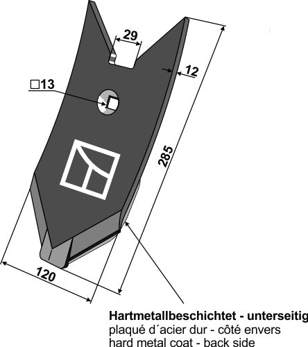 Scharspitze 120 mm - beschichtet vgl. 3374443