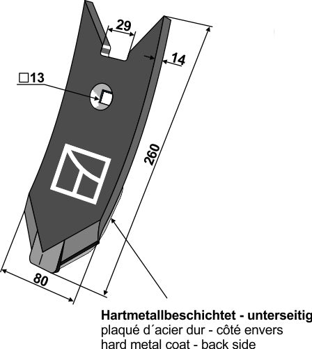Scharspitze 80 mm beschichtet - Lemken Karat