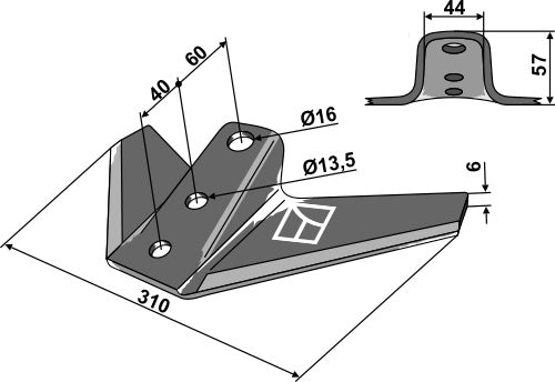 Gänsefußschar - 310mm