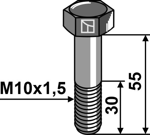 Abscherschraube M10x1,5 ohne Mutter
