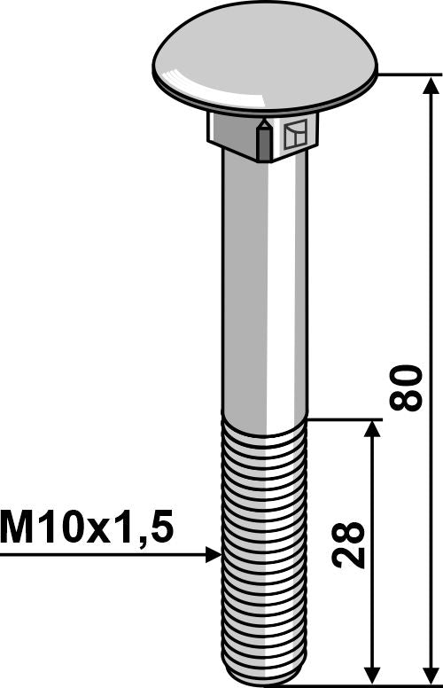 Flachrundschraube M10x1,5 verzinkt