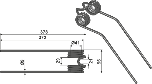 Heuwenderzinken Ø9