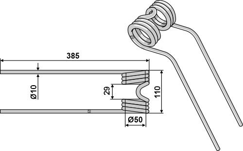 Heuwenderzinken Ø10