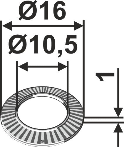 50 Stück Sperrkantscheibe M10
