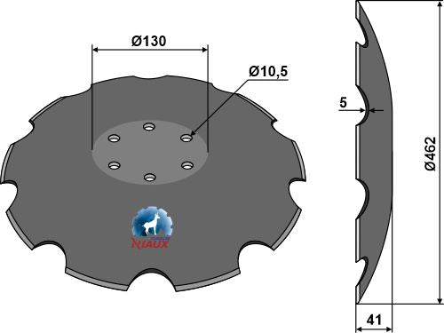 Gezahnte Scheibe Ø462 mm - Lemken Heliodor