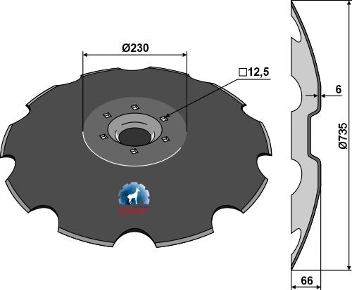 Gezahnte Scheibe Ø735 mm - Lemken Rubin 12