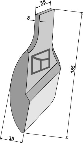 Aufschweißspitze für Pflugschare - rechts