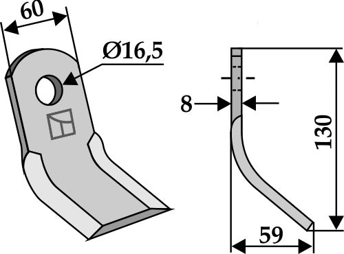 Y-Messer 130x60mm
