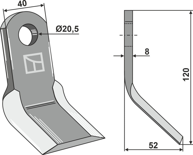 Y-Messer 120x40mm