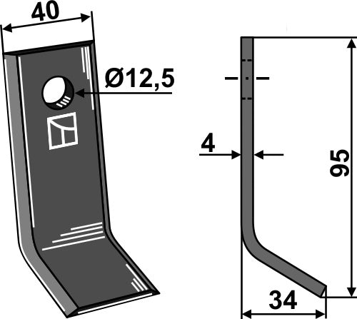 Y-Messer 95x40mm