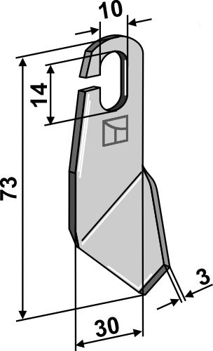 Flügelmesser 73x30mm - linke Ausführung