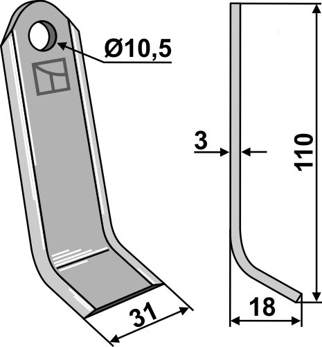 Y-Messer 110x31mm