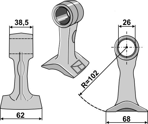 Hammerschlegel 62x38,5mm