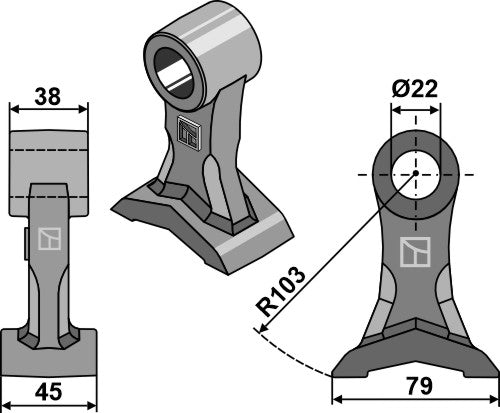 Hammerschlegel 45x38mm