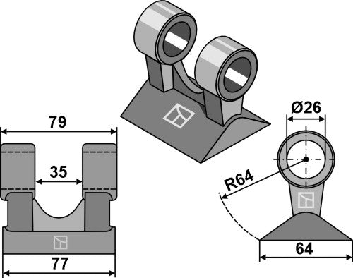 Hammerschlegel 77x80mm