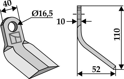 Y-Messer 110x40mm