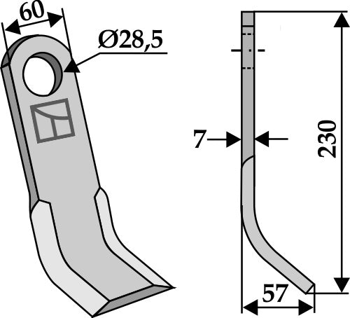 Y-Messer 230x60mm